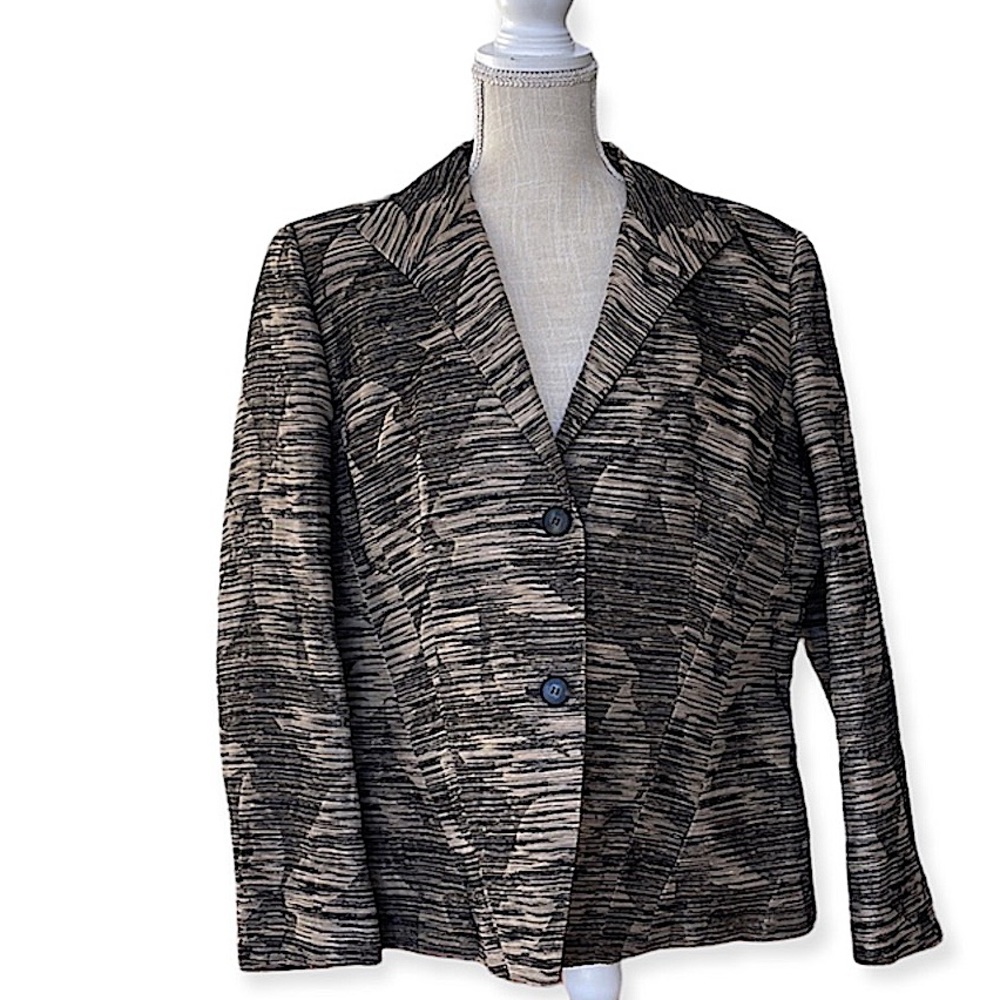 Lafayette 148 Jacket Black/Taupe/Metallic 16